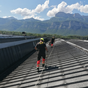 Ligne de vie installée par Altius